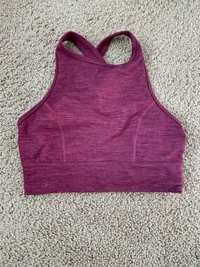 Joy Lab High Neck Sports Bra Longline Top with Crisscross Back in Berry